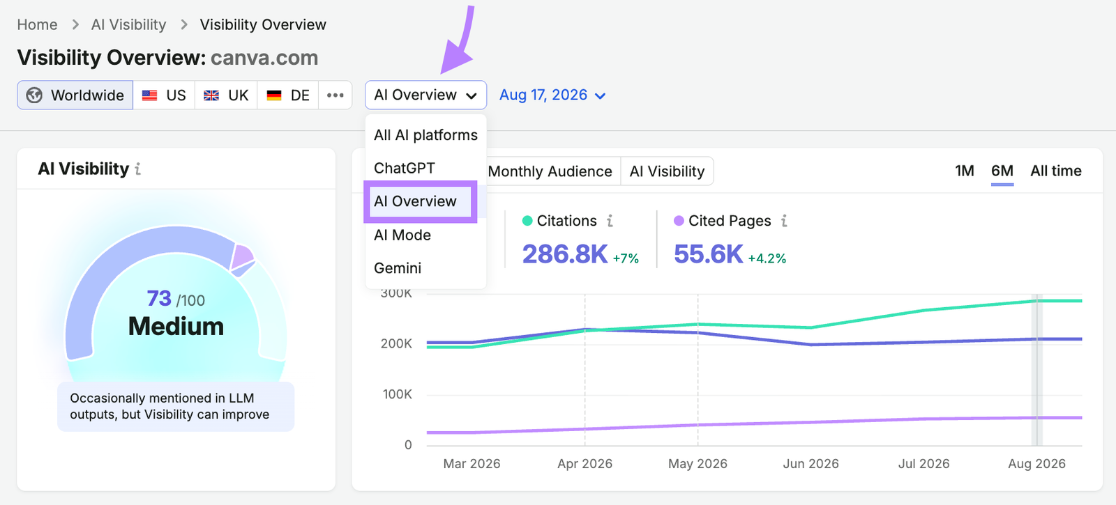 filtering AI visibility for AI overviews