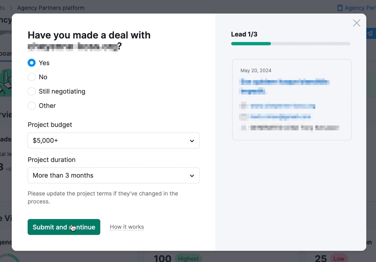An example of the Verify deals pop-up window.